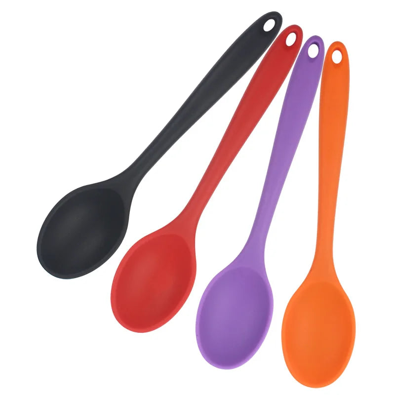 Silicone Spoon Mixing Soup Spoons Kitchen Mixing Ladle Cooking Utensils Kitchenware Tool for Stirring and Serving