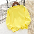 Children's Clothing 2025 Cotton Boys Girls T-Shirt Solid Long Sleeve Kids Cothes Autumn Sweatshirt Tops Teenage 6 8 10 12 Years