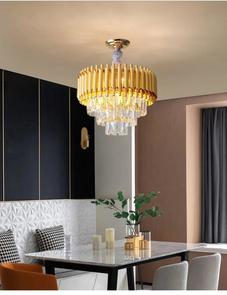 Luxury Modern Living Room Crystal Ceiling Chandelier Lighting Light Lustre Indoor Dining Bedroom Home Decor Hanging Pendant Lamp