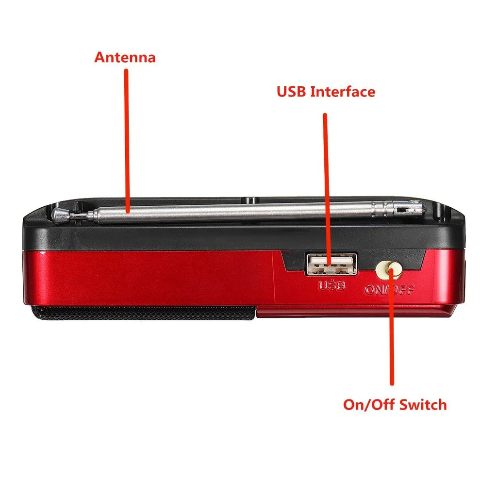 Portable Mini Radio Rechargeable Handheld FM USB TF MP3 Player Wireless Speakers Compact Audio Device