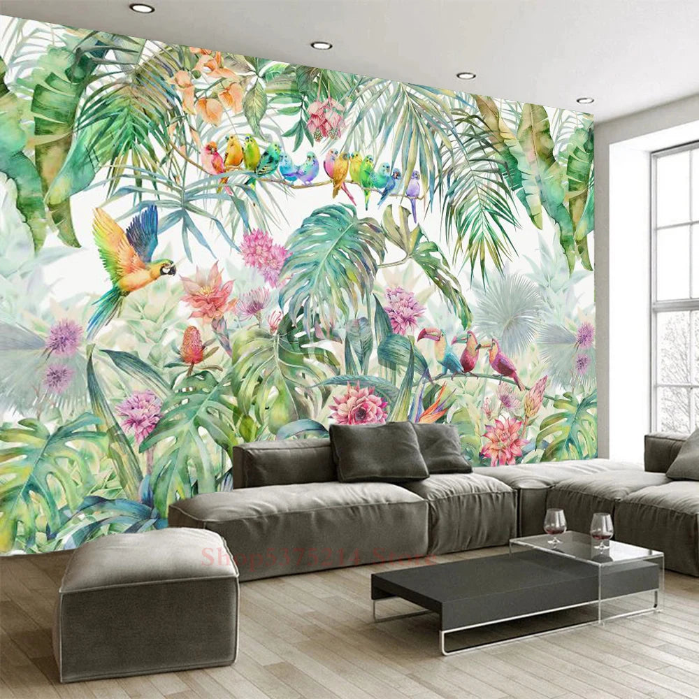 Baby Kids Room Decorative Wallpaper Jungle Animals Printed Wall Wallpapers For Nursery Room Renovation Elephant Giraffe Custom