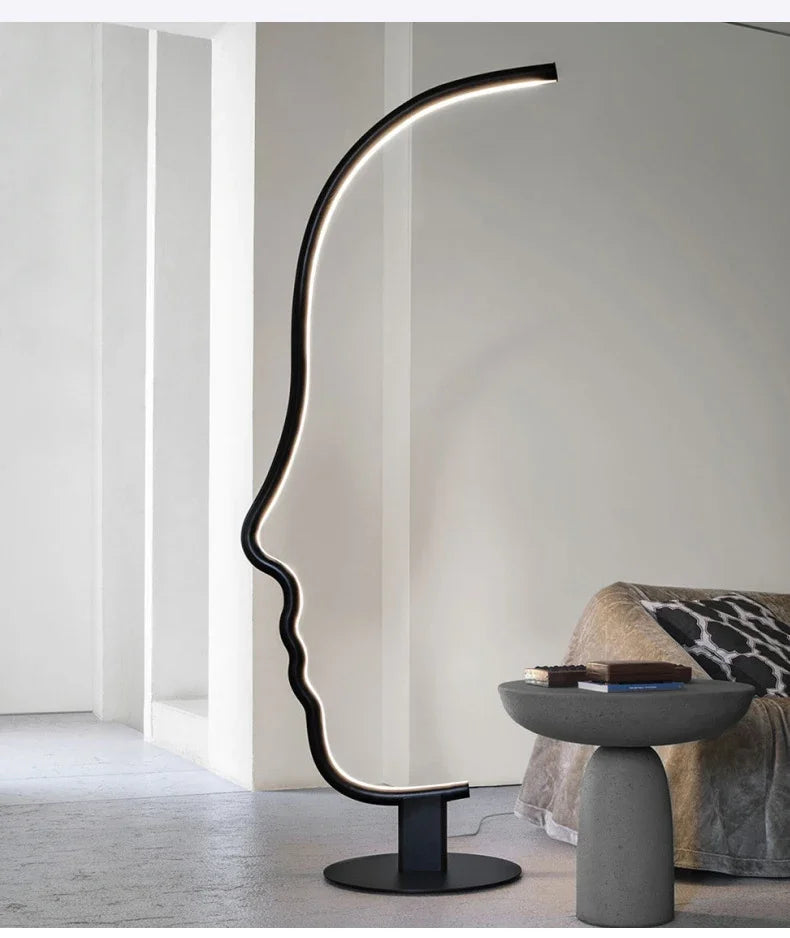 Nordic Human Face Led Floor Lamp For Living Room Bedroom Bedside Standing Light Modern Home Decor Indoor Lighting Lustre Fixture