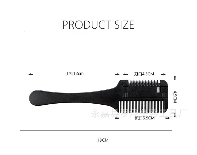 Hair Cutting Comb Hair Brushes with Razor Blades Barber Scissors Hair Salon Thinning Hairdressing DIY Styling Tools Black Handle
