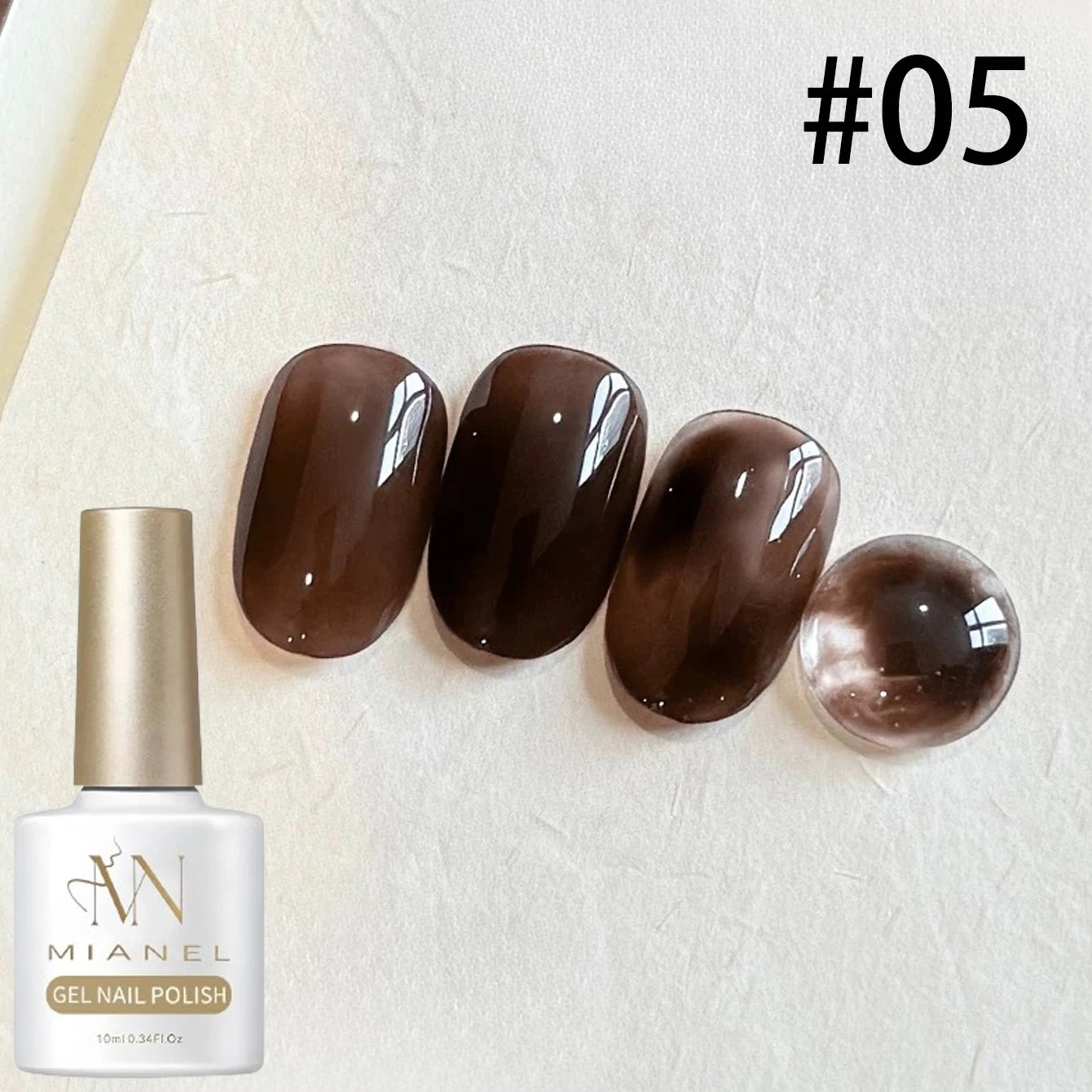 10ML 1-8pcs Autumn Brown Amber Series Jelly Gel Nail Polish Leopard Nails Popular Online Celebrity Ice Clear Caramel Nail Polish