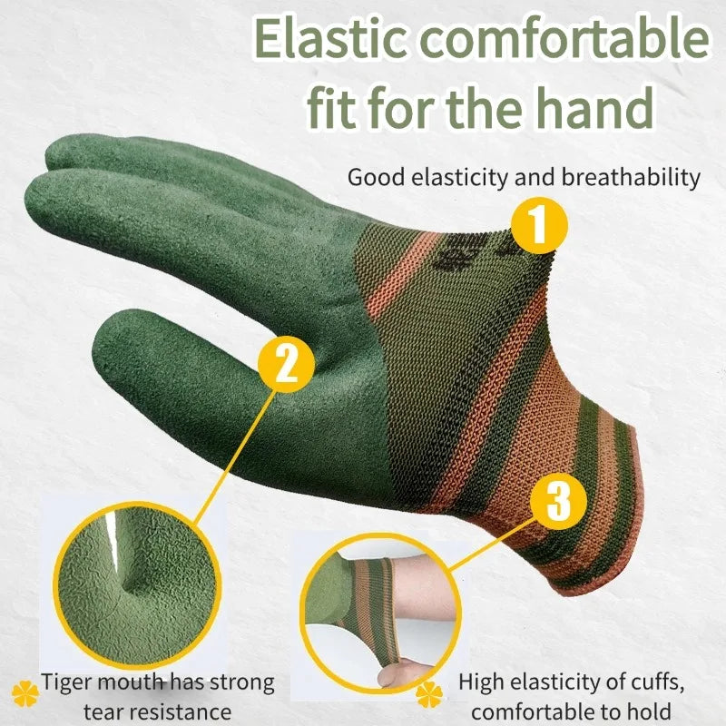 Wear-resistant Gardening Gloves Breathable Design Easy-care Non-slip Protective Gear For Vegetable Flower Plant Gardening Glove