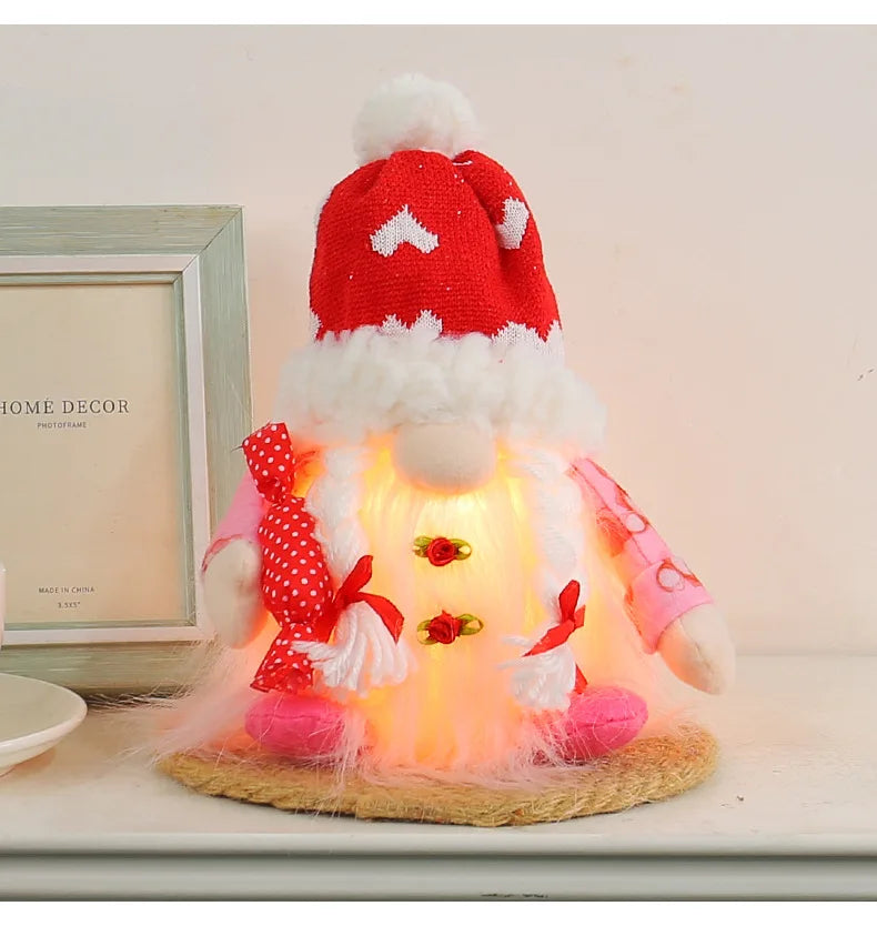 Valentine's Day Decorations Glowing Gnome Faceless Doll Ornaments Plush Knitted Love Faceless Dolls Holiday Party Surprise Gift