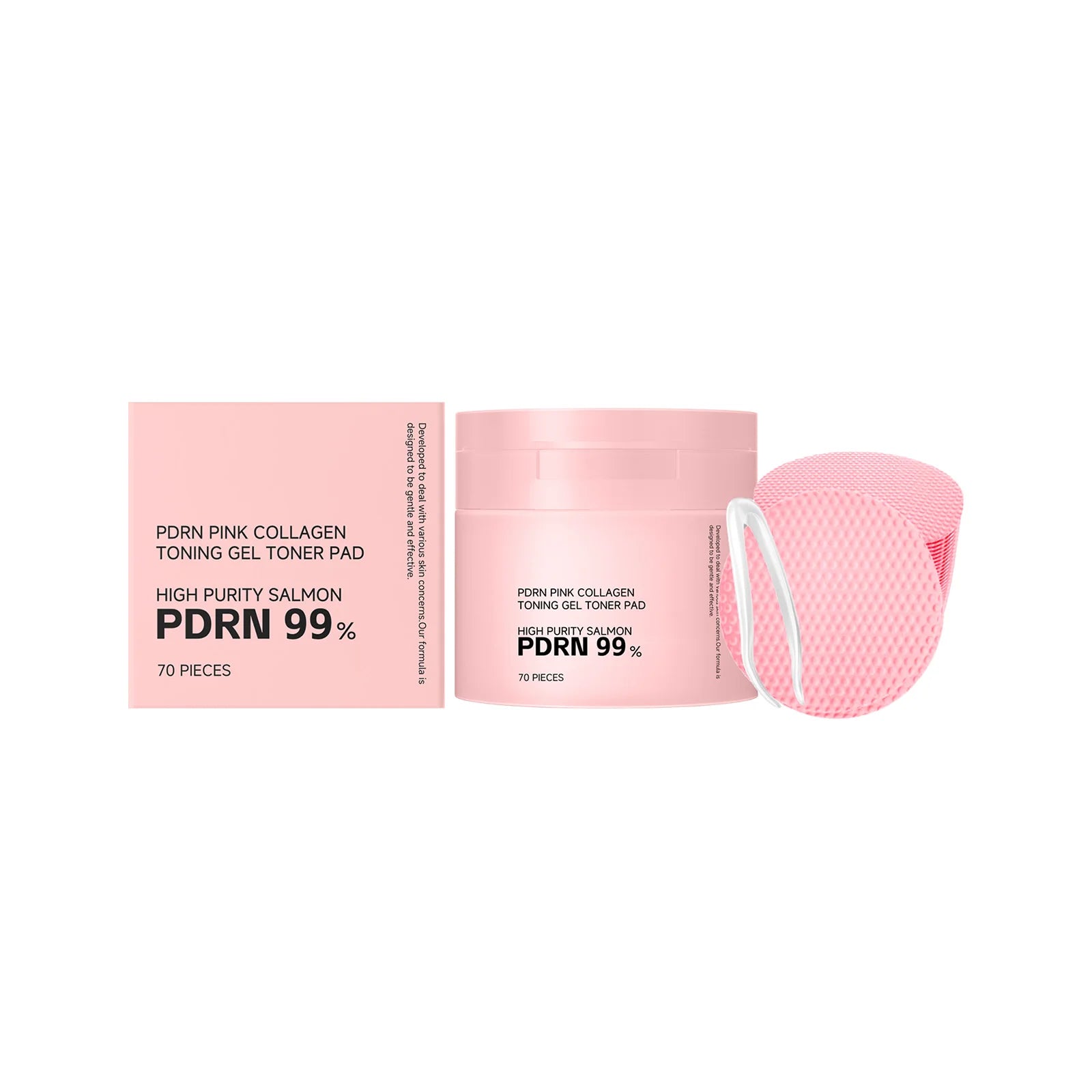 PDRN Pink Collagen Toning Gel Toner Pad Hydrating Shrink Pores Brightening Improve Skin Elasticity Smoothing Firming Cotton Pads