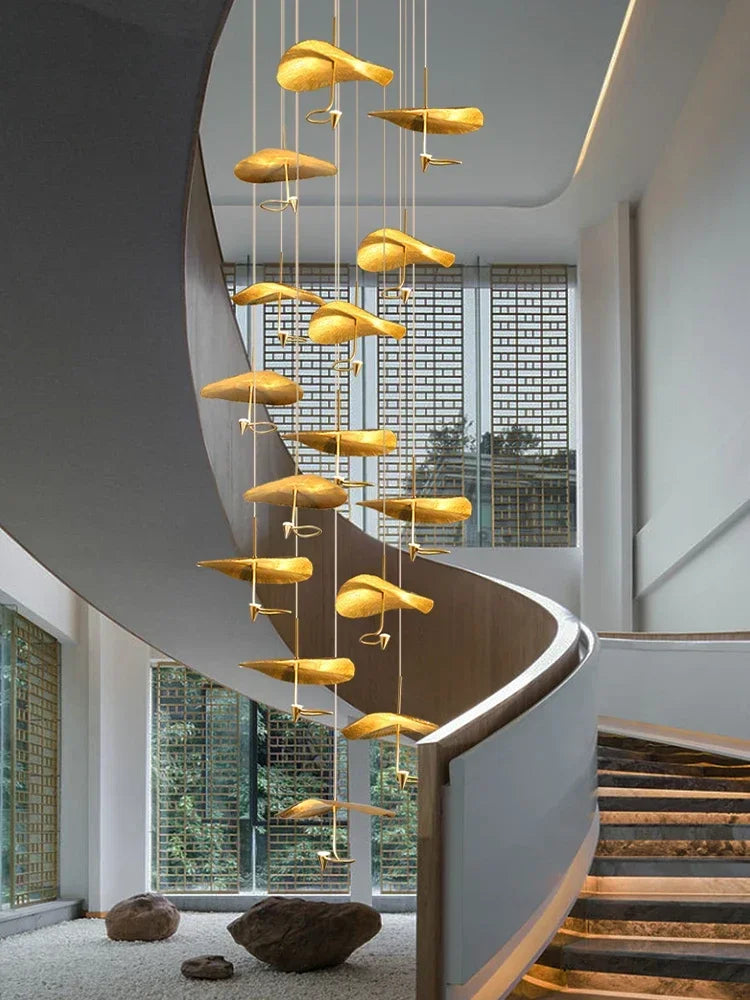 Nordic Modern LED Ceiling Chandelier for Living Dining Room Staircase Pendant Lamp Home Decor Lighting Suspension Design Fixture
