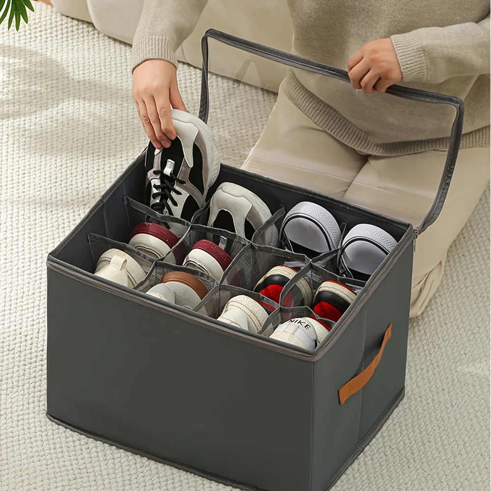 1pcs Shoe Organizer for Closet Foldable Oxford Fabric Shoe Storage Box for Sneakers Sandals for Clothes Shoe Storage Organizer