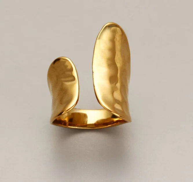 1 Simple Gold Couple Ring New Fashion Retro Punk Irregular Geometry Perfect for a Birthday Party Gift