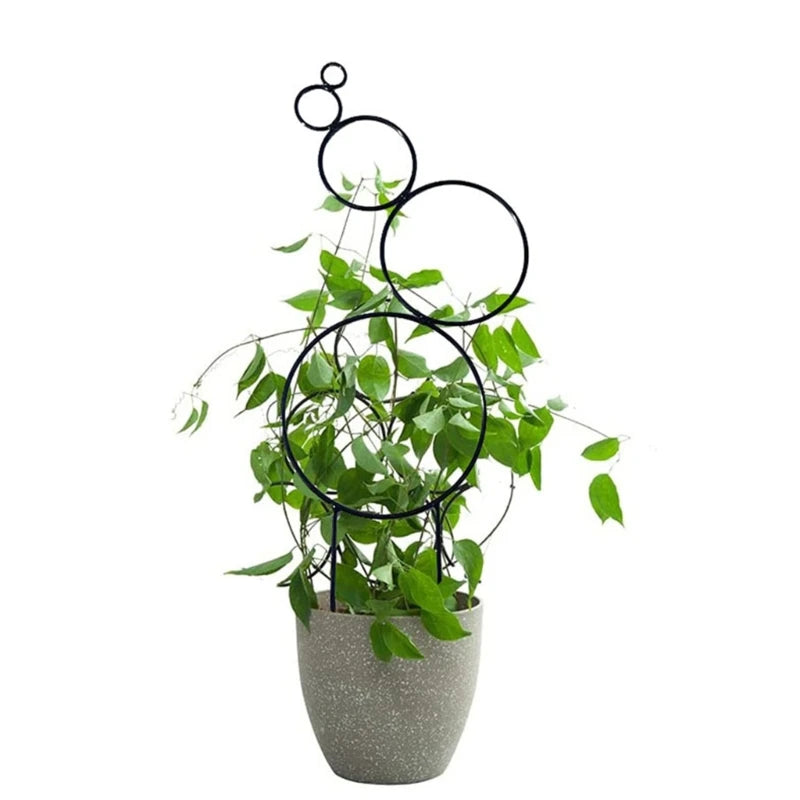 14” Round Climbing Vine Trellis Metal Iron Plant Support Frame Garden Balcony Plant Flower Trellis Vegetables Bracket
