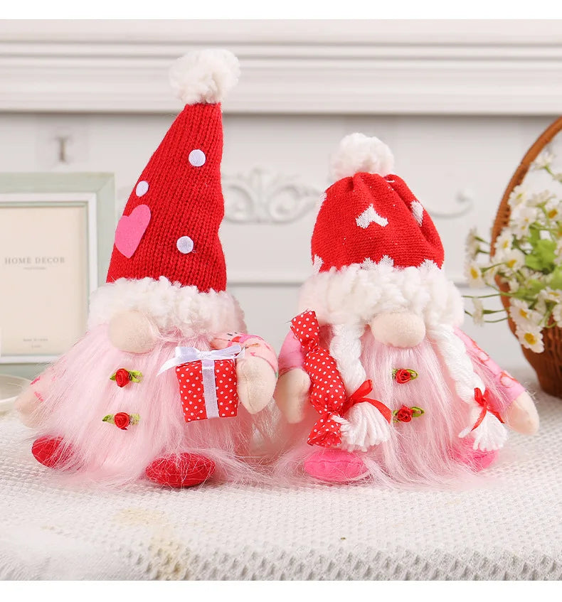 Valentine's Day Decorations Glowing Gnome Faceless Doll Ornaments Plush Knitted Love Faceless Dolls Holiday Party Surprise Gift