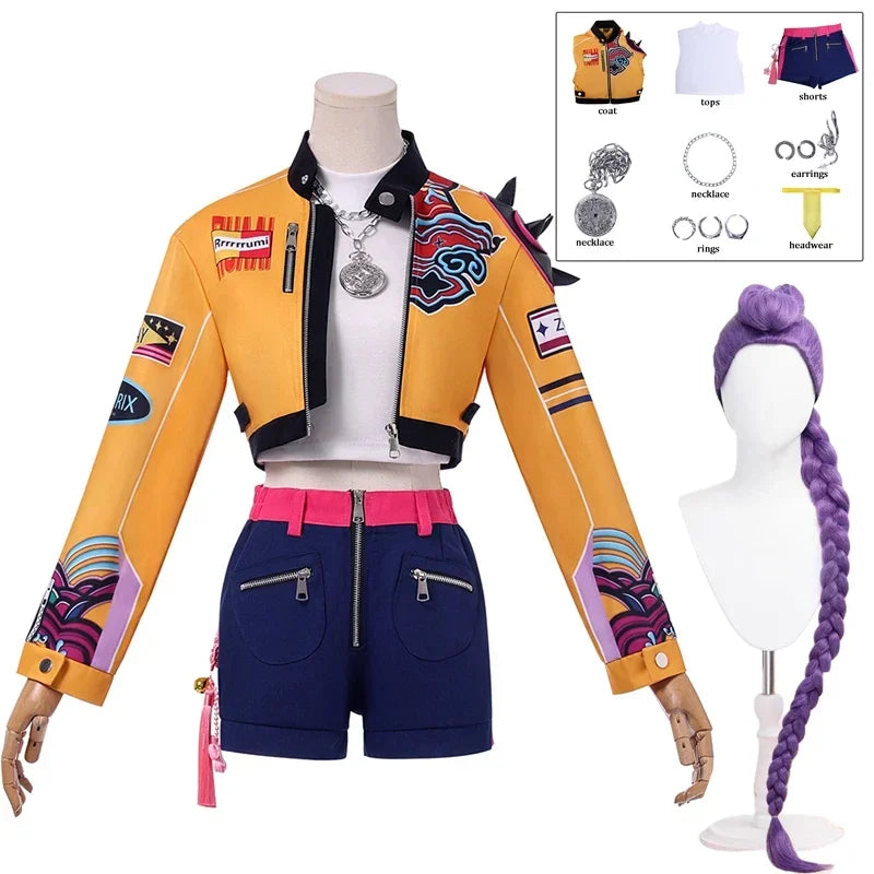 KPop Rumi Cosplay Costume perruque femmes filles Halloween carnaval bande dessinée-con fête jeu de rôle tenues