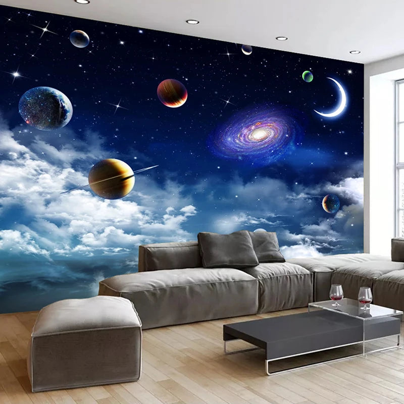 Custom Universe Starry Sky 3D Photo Wallpaper Living Room Bedroom TV Background Ceiling Decoration Wall Mural Papel De Parede