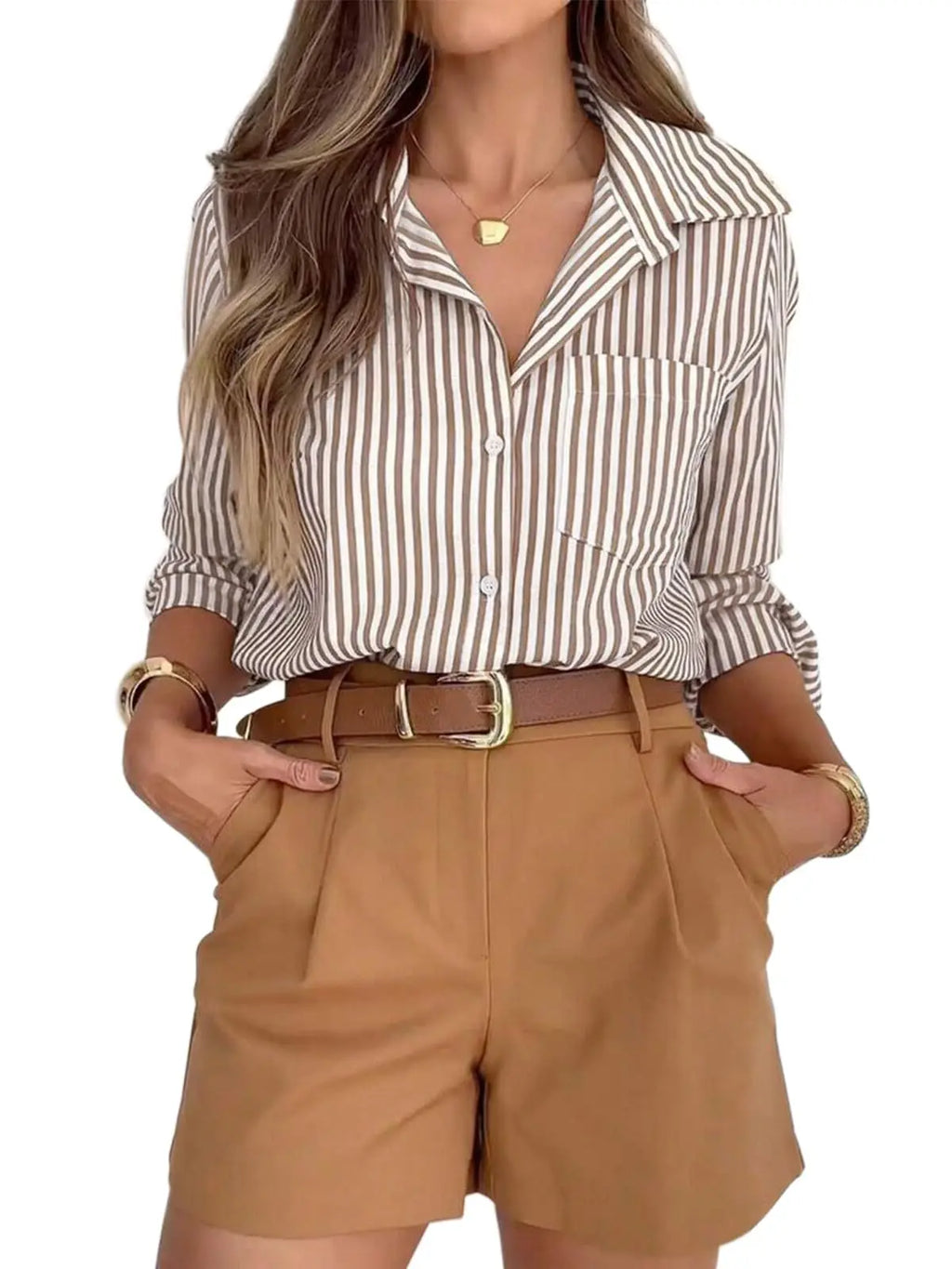 Woman Clothing Informal Long Shirt Shirt, Women's Lingerie, Cardigan Open And Stylish, Polyester Style, Full Decorative Length