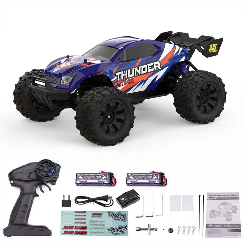 JIUSI MT14R 1/14 RC Racing Car 3S Battery 4WD 80km/h Brushless Motor 2.4G Remote Control 35C High Speed Off-road RC Truck