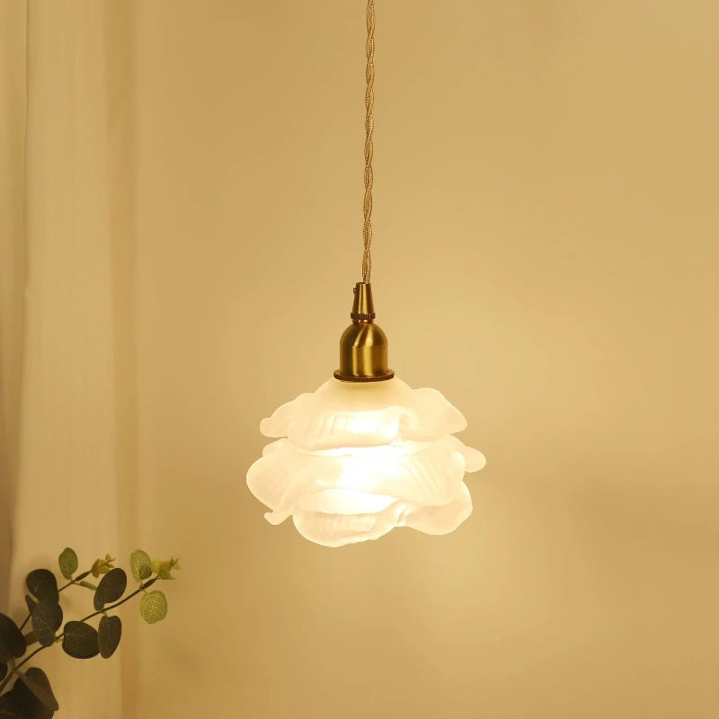 Nordic Rose Pendant Light Lustre Copper LED Ceiling Lights for Living Room Bedroom Dining Room Home Decor Wall Lamp Hanging Lamp
