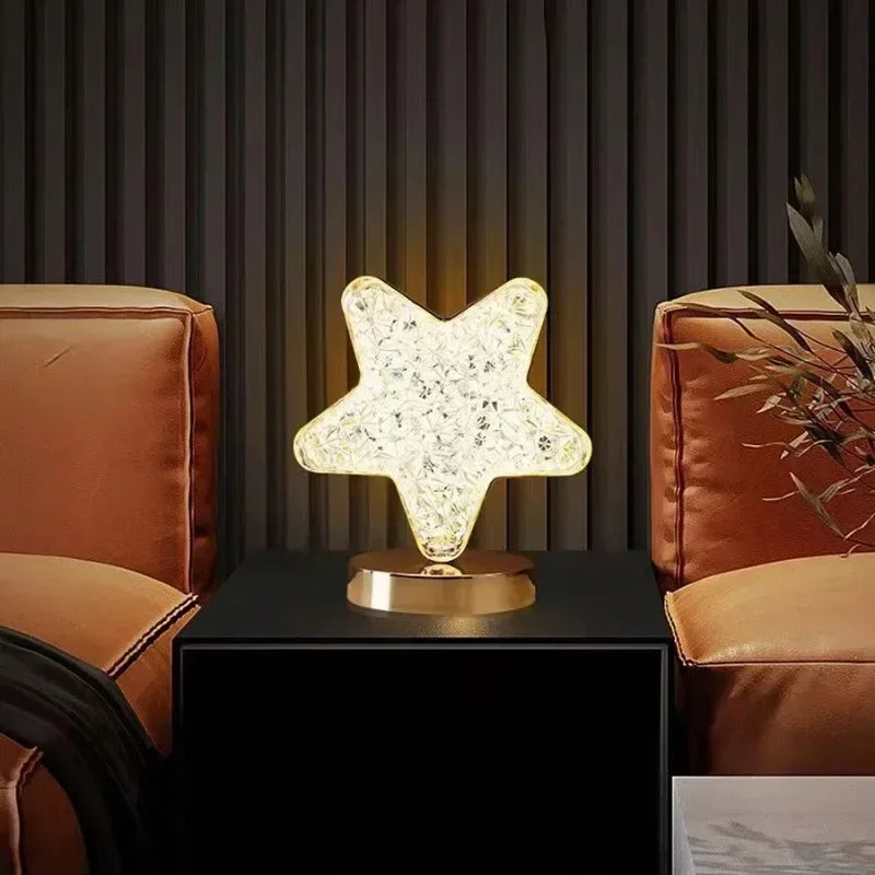 1-2PCS Bedroom 3Color Touch Dimming Night Light Girls Kids Room Home Decor Bedside LED Ambient Table Moon Stars Atmosphere Lamp