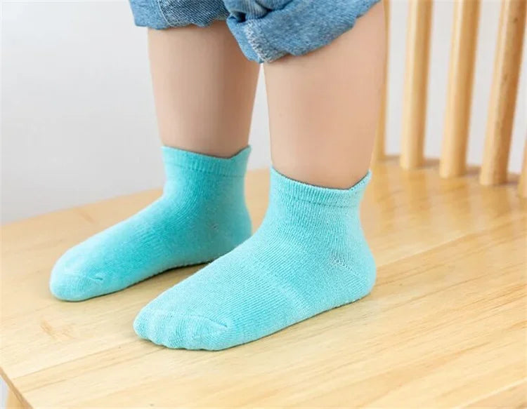 6Pairs/set Children's Socks For Boys Girls Casual Sport Kids Floor Boat Boy Girl Solid Baby Toddler Sock Anti-slip Spring Autumn