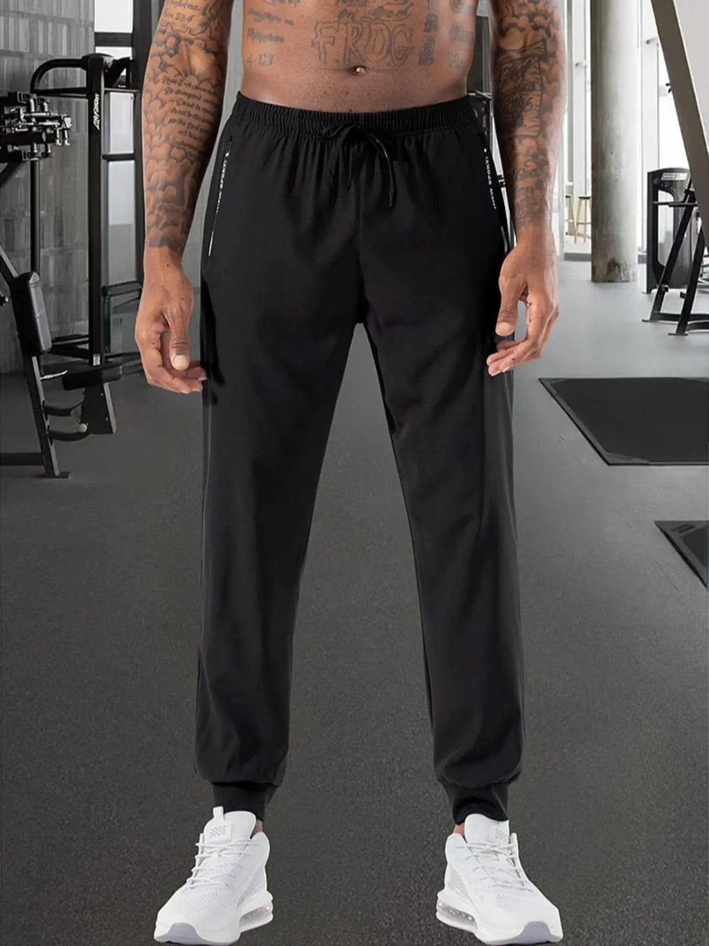Men's Summer Sports and Casual Trousers Single-Piece Set, Leggings Trousers, Thin, Comfortable Fabric, Zipper Design, Suitable for Home Leisure, Sports, Running Exercise, Daily Work Clothing