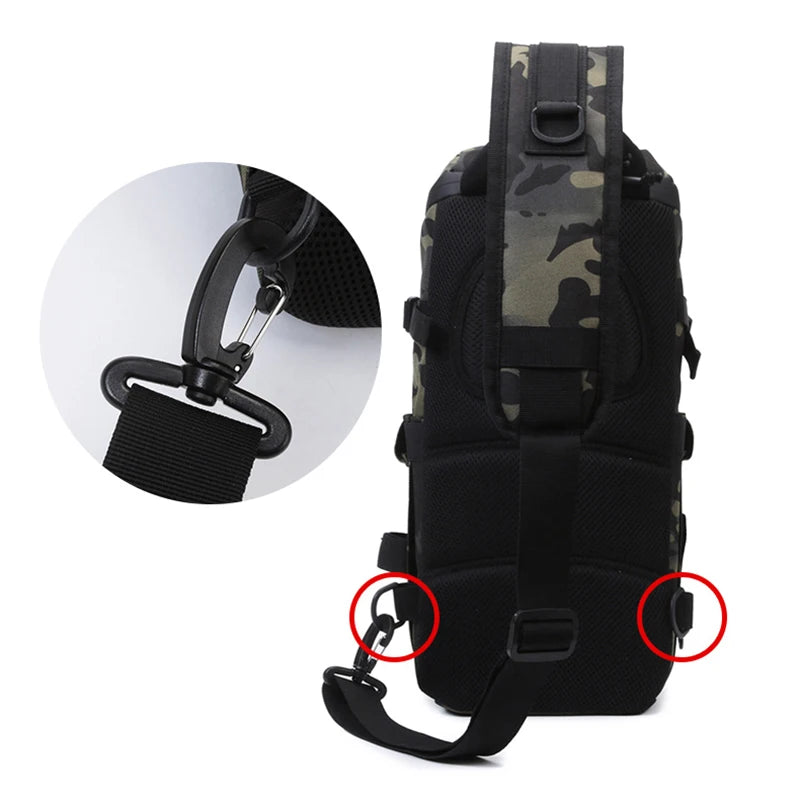 Men Chest Bag Molle Fanny Pack Outdoor Sport Fishing Hunting Camping Hiking Tactical Hook and Loop Fastener Sling Shoulder Bag