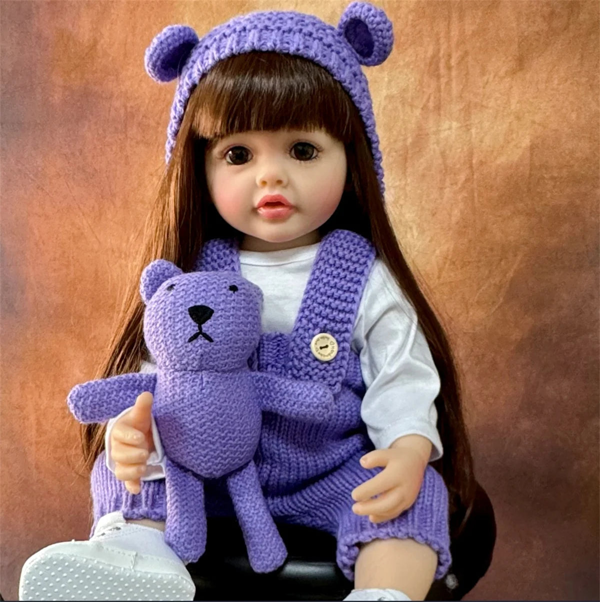 Doll Clothes For 19-22Inch Reborn Baby Doll 48-55cm Reborn Toddler Doll Clothes Accessories Jumpsuit Dress Sweater Knit