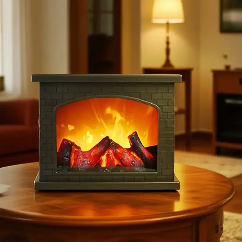 Fireplace Flame Light, Fake Fireplace LED Table Lights USB or Battery Power Lamp for Holiday Winter Gift Party Warm Home Decor