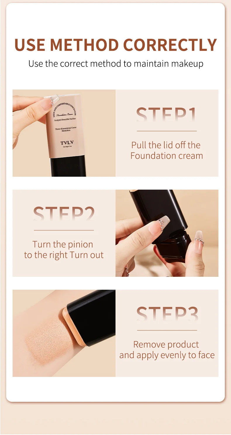 Waterproof concealer can cover defects for a long time, light and non greasy natural makeup effect