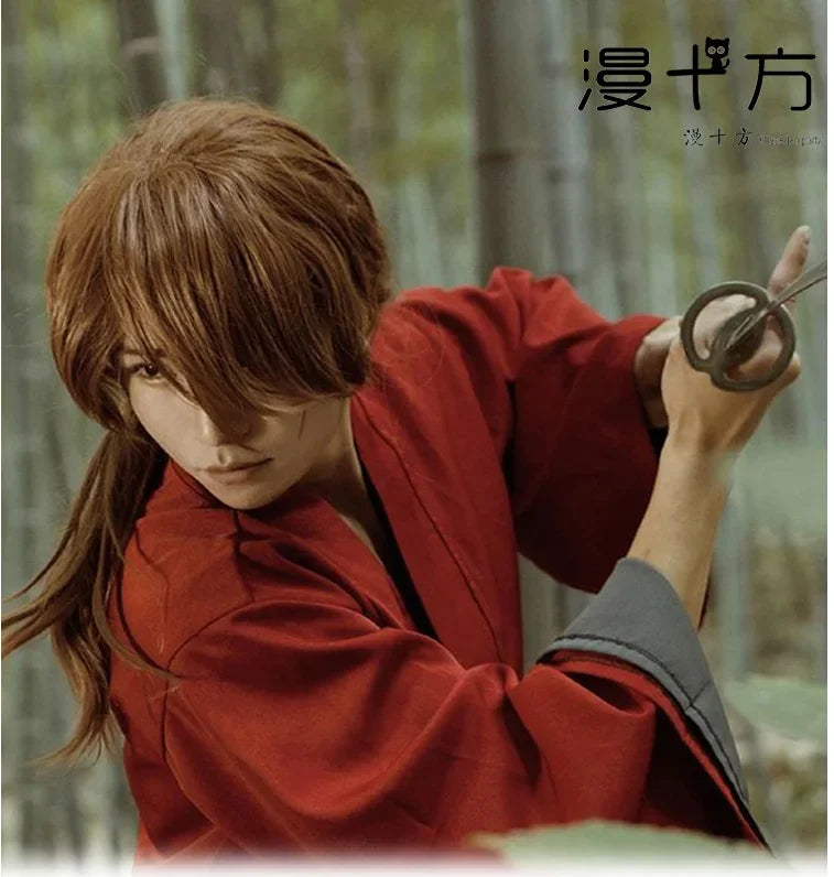 2025 Rurouni Kenshin Himura Kenshin Kimono Cosplay Costume Custom Any Size red blue kimono men Cosplay Kimono
