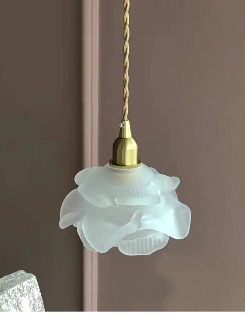 Nordic Rose Pendant Light Lustre Copper LED Ceiling Lights for Living Room Bedroom Dining Room Home Decor Wall Lamp Hanging Lamp