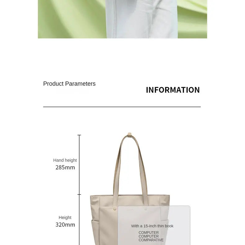 GOLF Women's Shoulder Bag Urban Commuter Large Capacity Computer Tote Bag Lightweight Travel Simple Design for College Students