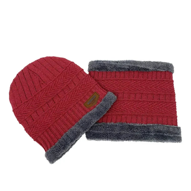 Winter Hat for Men Soft Velvet Knit Cap Coral Fleece Scarf Outdoor Riding Windproof Ski Mask Warm Thickened Cold Weather Gear