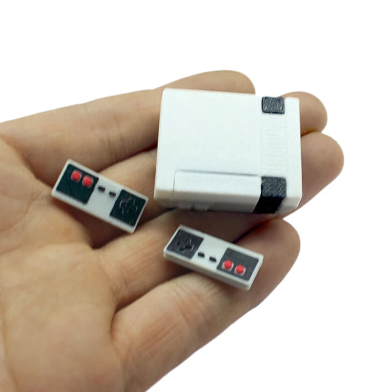 Dollhouse Decorative Mini Game System Model, Including Host+Game Card+2 Controllers