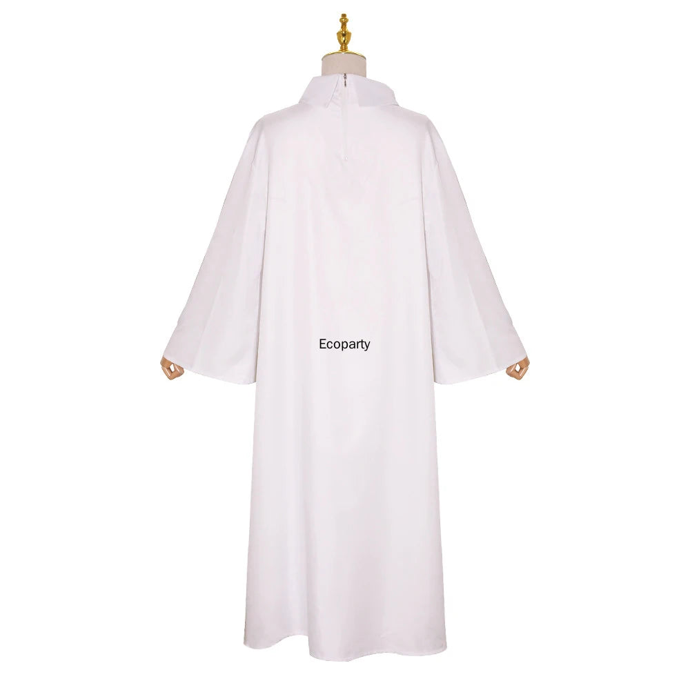 Adult Medieval Priest Costume Muslim Islamic Missionary White Long Robe Clergy Cosplay Outfits Halloween Carnival Party Clothes