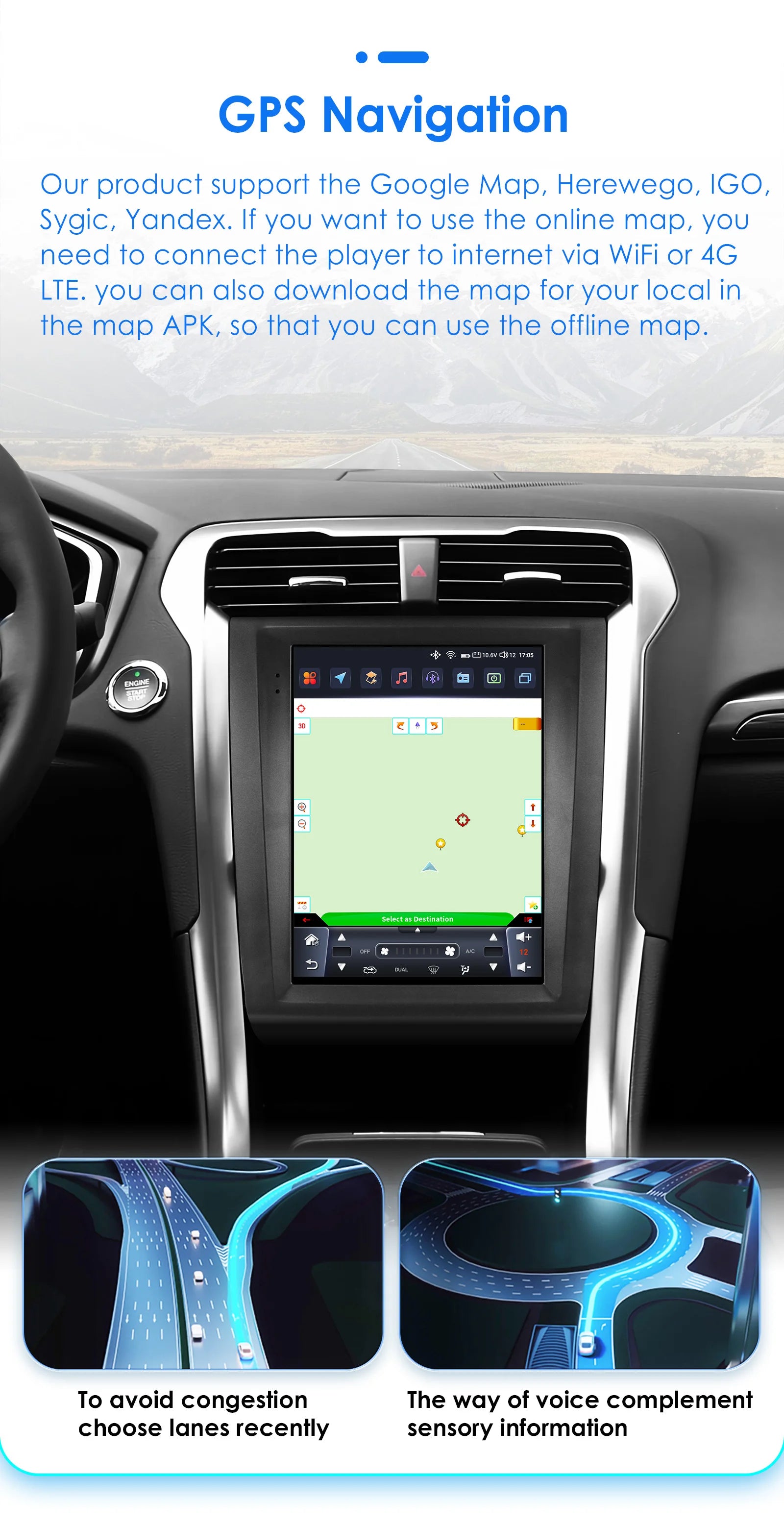9.7"Carplay Android Auto Car radio for Ford Fusion Mondeo mk5 2013-2019 multimedia car intelligent systems GPS navi Screen Audio