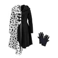 Movie Cruella Cosplay Costume Dress Outfit Cloak With Gloves Carnival Suit Cruella De  Vil Costume For Adult Party Uniform Suit