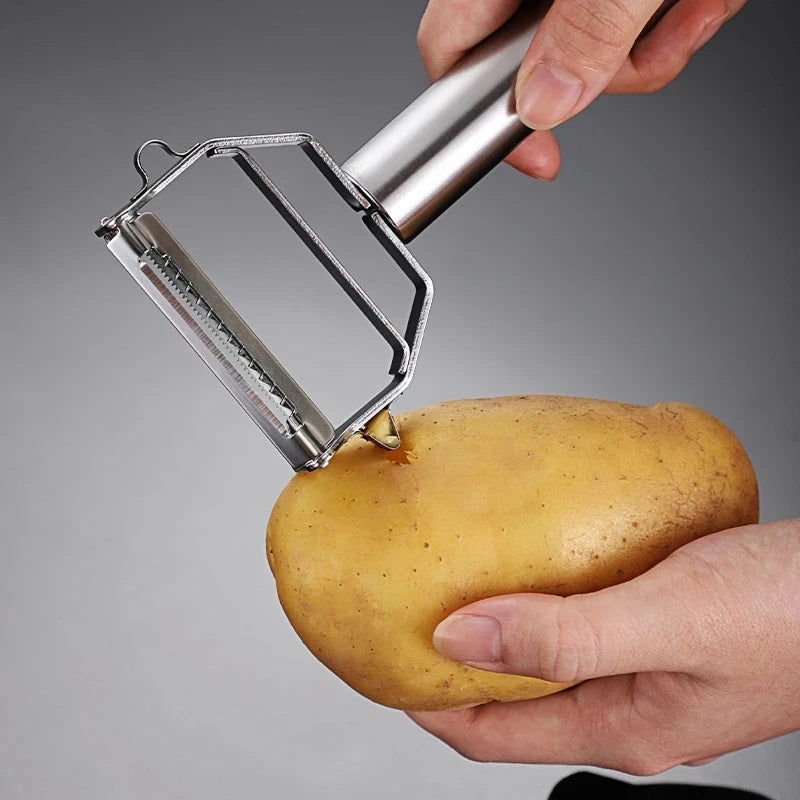 Kitchen Vegetable Peeler Stainless Steel Double-Head Melon Planer Multiple-Function Fruit Peeler Household Tool