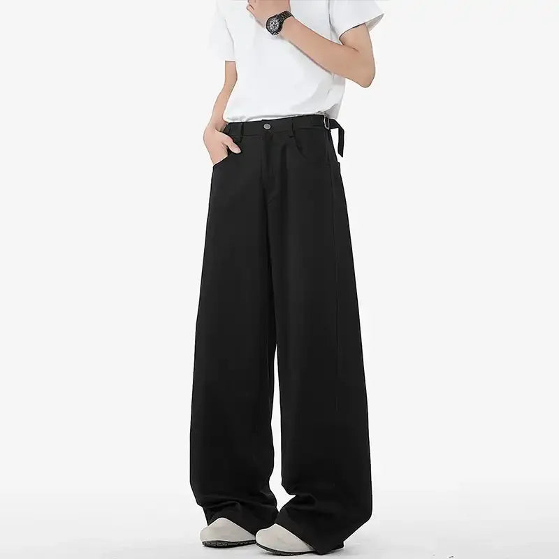 Men's Oversized Wide Leg Trousers High Waist Relaxed Fit Pants