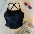 Summer Sexy ort Tank Top Women's Slim Fit Csole Vest Outerwear with Chest Pad Strap Vest Pure Color Faion Design