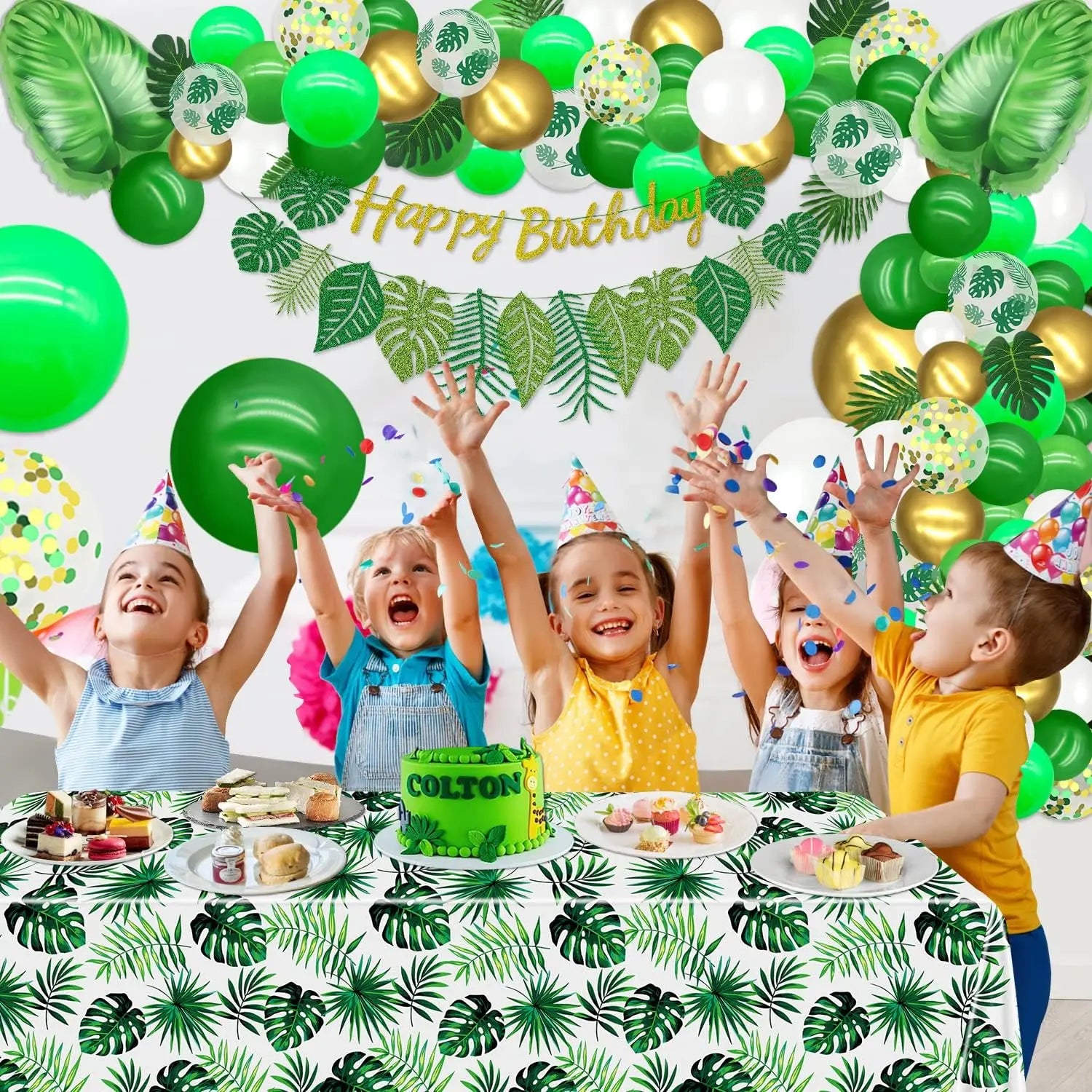 Woodland Animal Print Tablecloth Disposable Plates Napkins Cups Kids Jungle Safari Birthday Party Table Decoration & Accessories