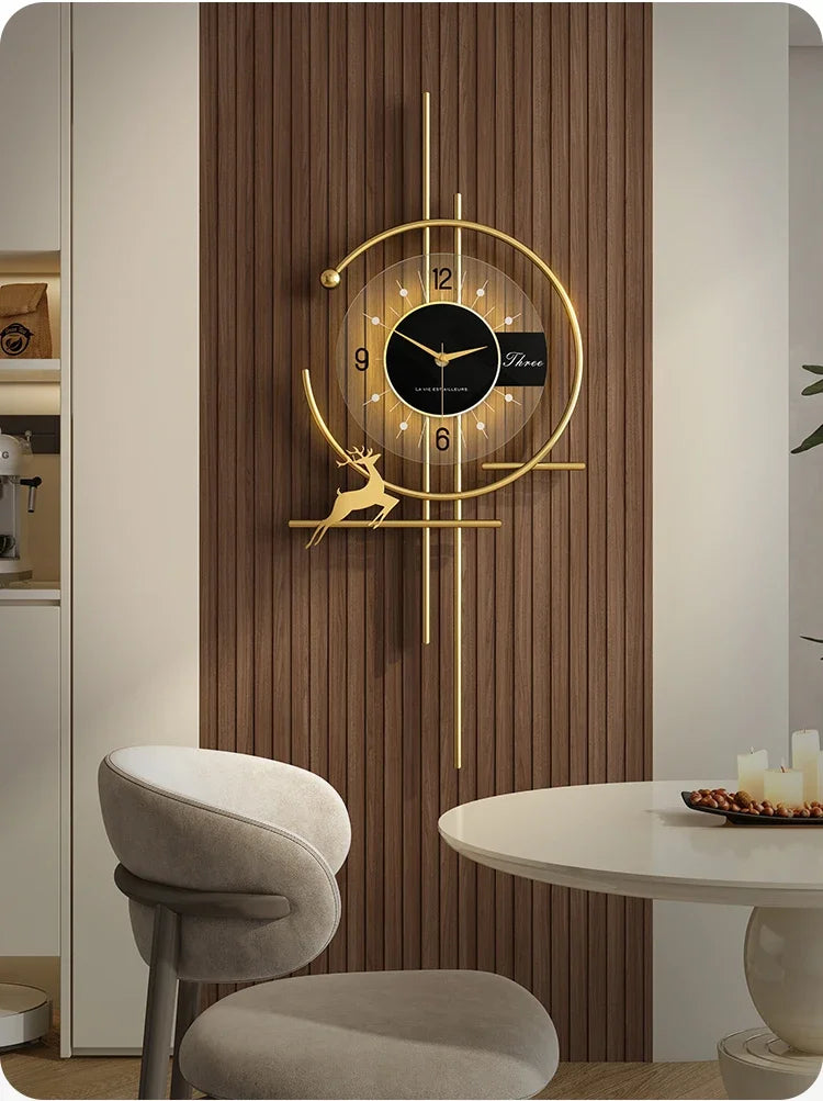 Popular Dining Room Wall Clock Minimalist Luxury Decor Silent Quartz Clock Creative Kitchen Living Room Art Home Decor