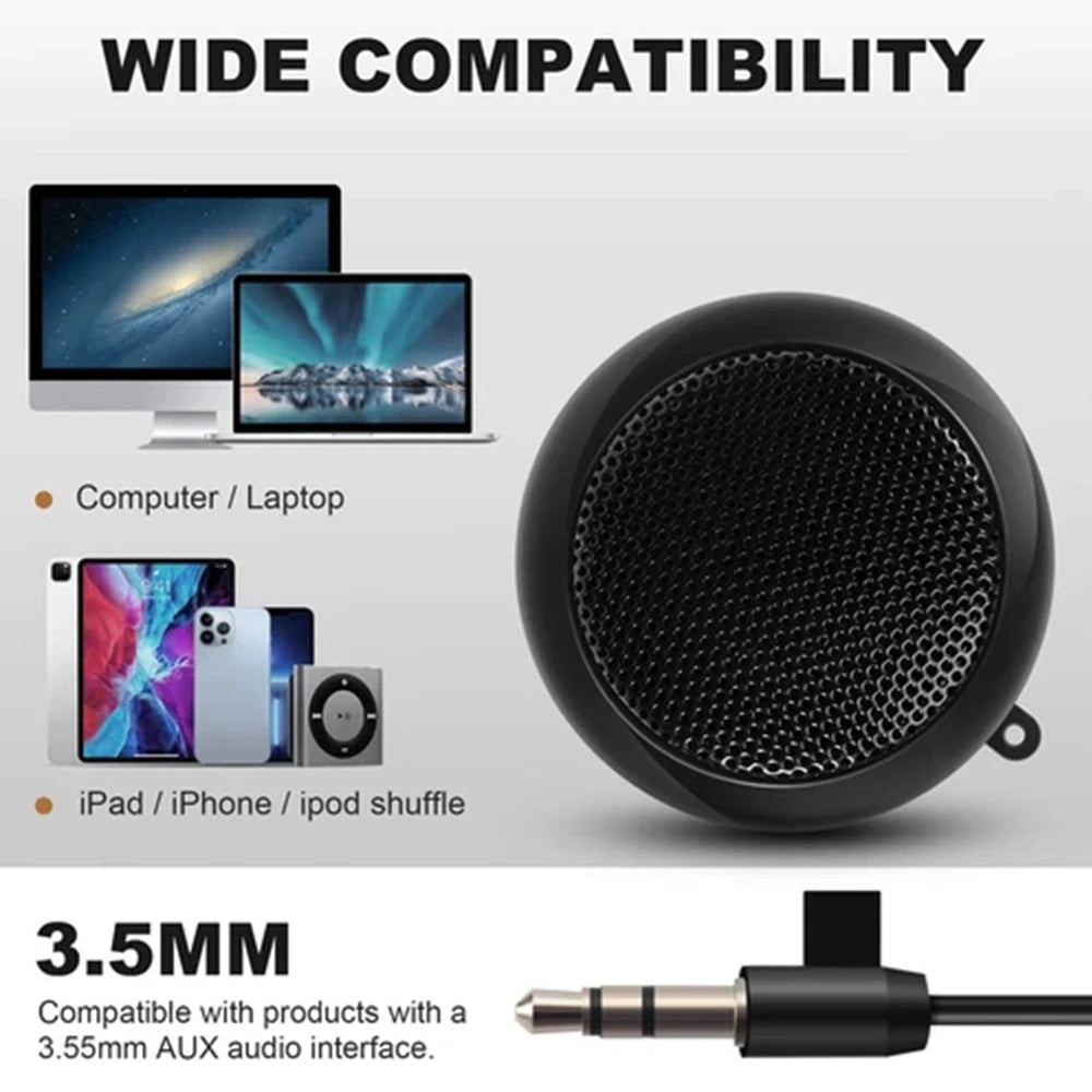 3.5mm Aux Mini Portable Speaker Travel Wired Loudspeaker Mini Sound Box Outdoor Sports HiFi 3D Surround Stereo Phone Speakers