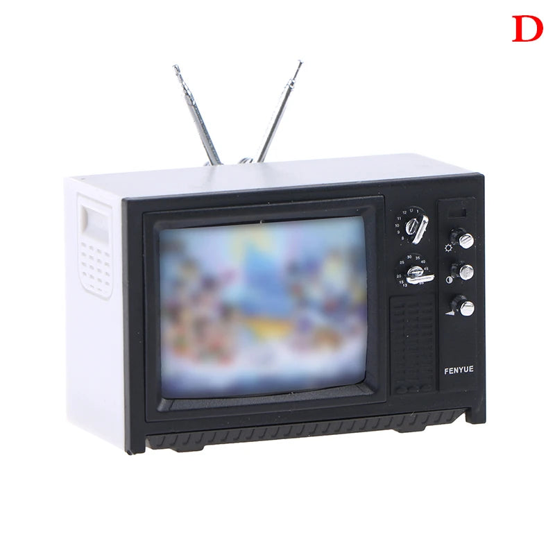 Dollhouse Audio TV Ornament in 1/12 Scale, Miniature Living Room Decor for Doll’s House, Micro Scene Toys