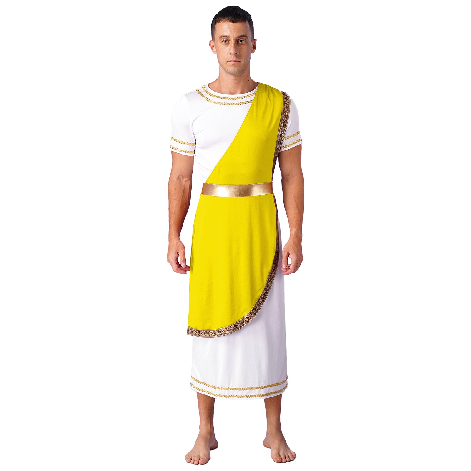 Mens Ancient Greek God Cosplay Outfit Roman Robe Costumes Ancient Greek Toga Spartan Dress Up Retro Vintage Warrior Clothing