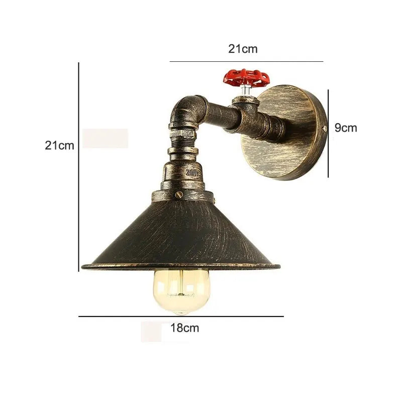 Loft Antique Industrial Aisle Bar Wall Lamp Clothes Shop Balcony Cafe Wall Light Tv Background Home Decor Water Pipe Wall Lamp