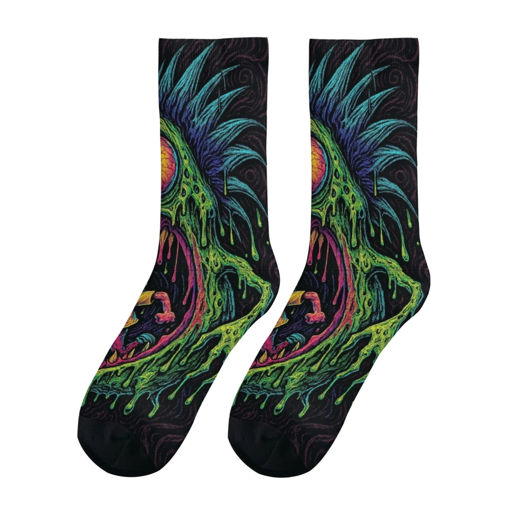 1 Pair Amusing Horror  Quirky Classic Horror Socks for Men Featuring A Retro Harajuku Street Style Perfect Funny Unique Gift