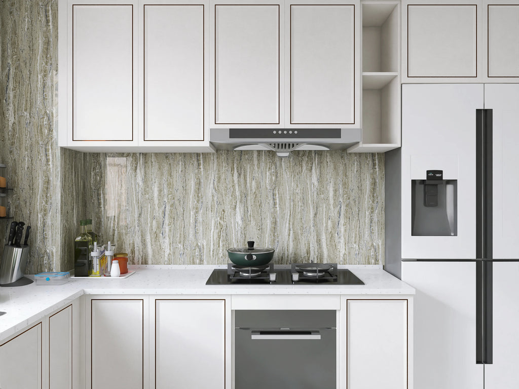 Marble oil resistant 40cm kitchen sticker self-adhesive waterproof cabinet stove top wallpaper desktop bathroom decoration