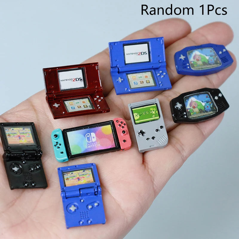 Dollhouse Compatible Miniature Game Console Model, Ideal for Decoration and Prop Photography