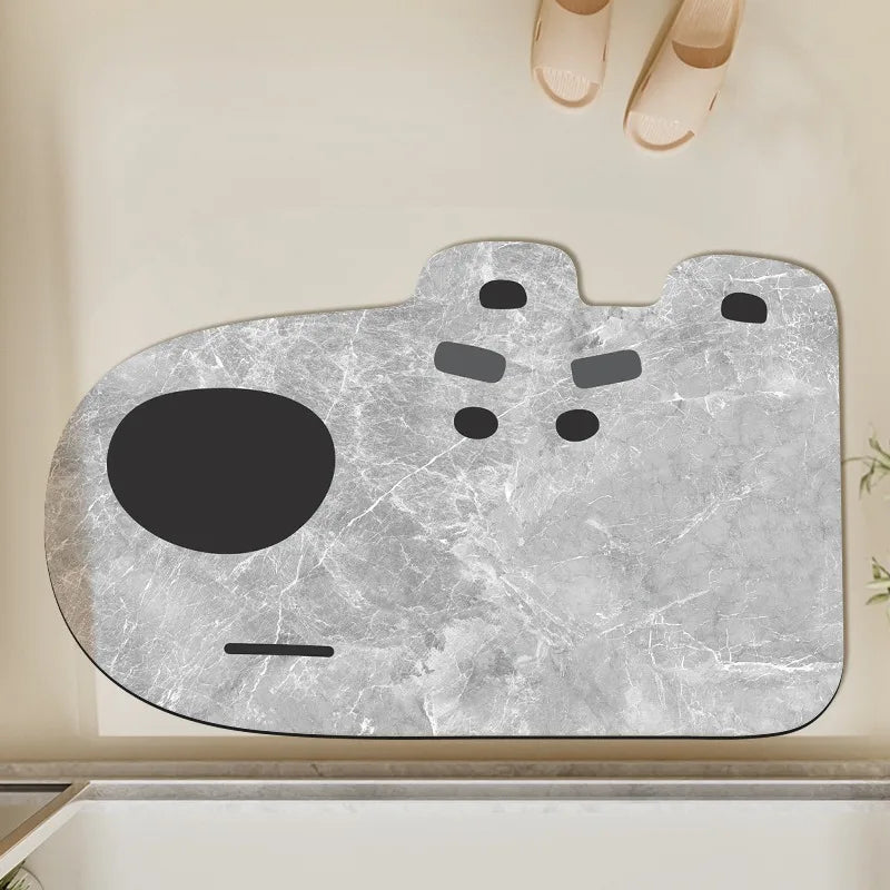 Bathroom Carpet Non-slip Water-absorbent Dirt-resistant Floor Mat Cute Animal Head Pattern Rug Irregular Size Home Decor Mats