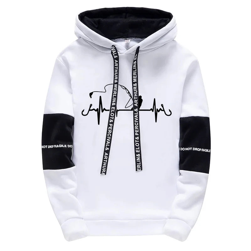 Mens Tracksuit Printed Casual Sweatshirts Sportswear Outdoors Gym Sports Jogging Mens Clothing Fashion Single Piece Hoodie Pants